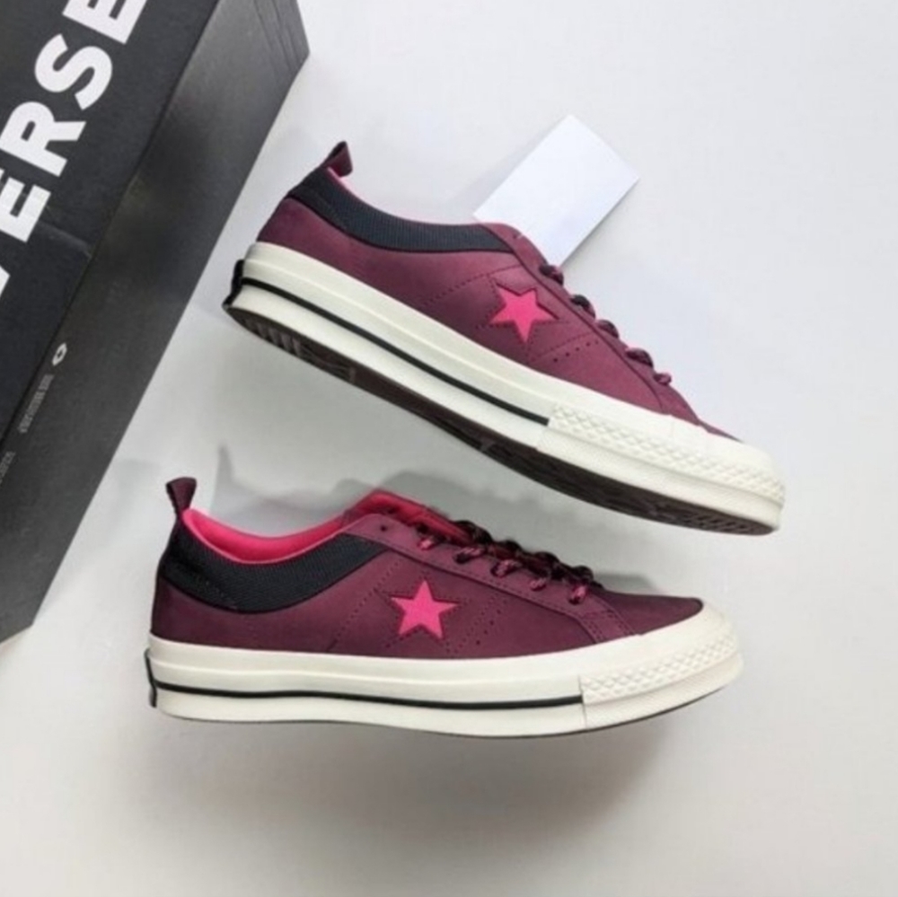 Converse One Star OX Dark Burgundy Pink Black Women's 6